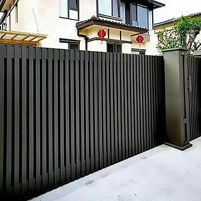 Gartenzaun Grade 6000-Serie Schwarz Pulver beschichtet Aluminium vertikaler Klingenzaun