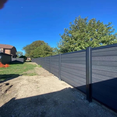 Außen Garten Privatsphäre Aluminium und WPC Panel Zaun Wand Tür Tor mit 0,30mm Dicke