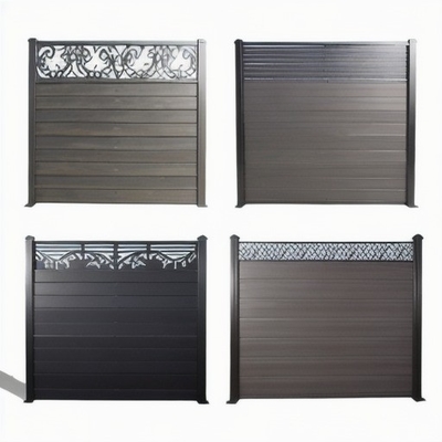 Außen Garten Privatsphäre Aluminium und WPC Panel Zaun Wand Tür Tor mit 0,30mm Dicke