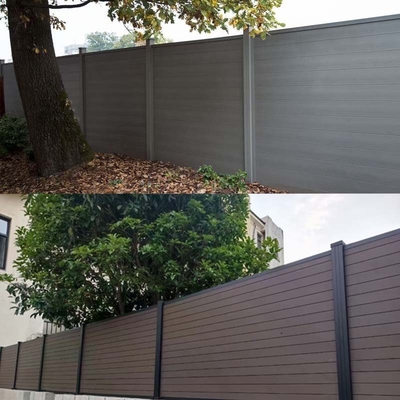 Stilvolle und wartungsarme WPC-Privatsphärezaune mit FSC-zertifizierter Aluminiumtür
