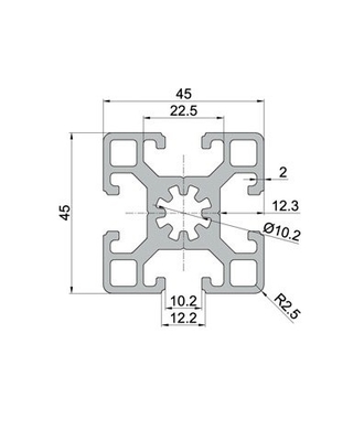 6063 6061 Aluminiumlegierung T-Schlitz Aluminiumprofile 25x25 38x38 1 Zoll x 1 Zoll