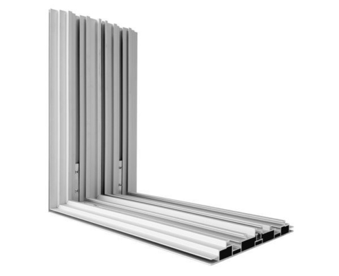 Silberne Plakate, die auf dem Boden stehen, Bildschirmbelände, Aluminium-Profile für Geschäfte