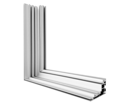 Silberne Plakate, die auf dem Boden stehen, Bildschirmbelände, Aluminium-Profile für Geschäfte