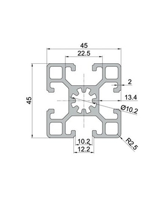 T-Schlitten Aluminiumprofile 4040 4020 4080 Silberanodisierung für Präzisionsanwendungen