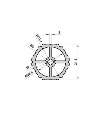Aluminiumlegierung T-Schlitten-Extrusionsprofile in Silber, anodiert für Wohnprojekte