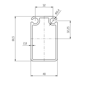 Aluminium-Kederprofile für die Toleranz des Rahmenzeltsystems ± 1% Standard GB5237-2008