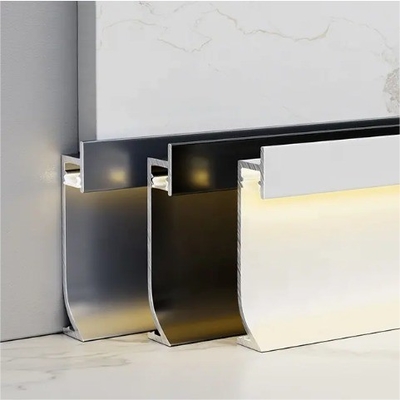 Schieben und ziehen Sie PVC Custom Modern Flooring Baseboard Beleuchtung Profil mit LED-Licht