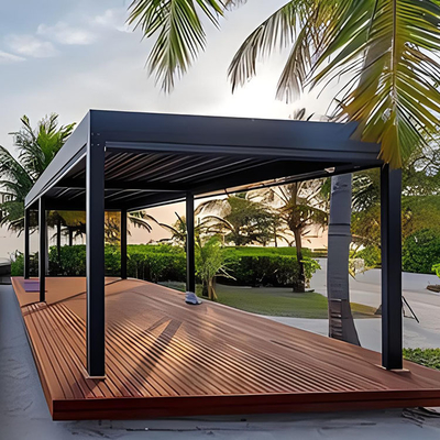 Leichtgewicht Aluminium Louvre Dach Außenpergola mit modernem Design und wasserdichtem Deckel
