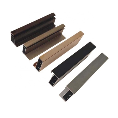 Legierung 6063 T5 Anodisierte Pulverbeschichtung Holzkorn gebürstetes Gold Aluminiumprofile für Schränke Küchenschränke
