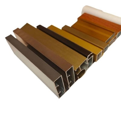 Legierung 6063 T5 Anodisierte Pulverbeschichtung Holzkorn gebürstetes Gold Aluminiumprofile für Schränke Küchenschränke