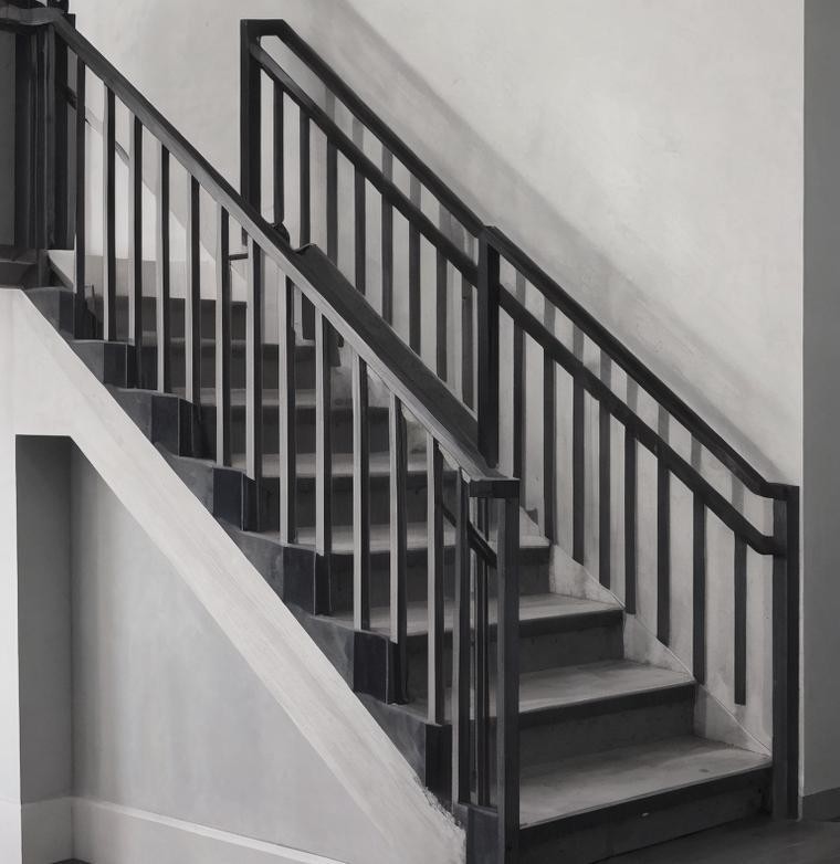 5.8-6.0M Länge Moderne schwarze Metalltreppe Aluminiumgeländer für dekoratives Balkonsystem