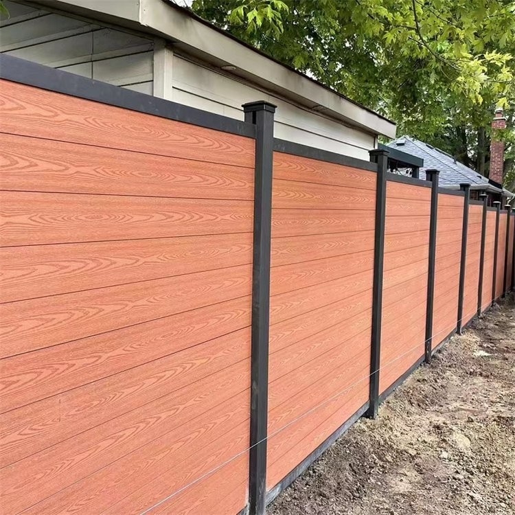 Außen Garten Privatsphäre Aluminium und WPC Panel Zaun Wand Tür Tor mit 0,30mm Dicke
